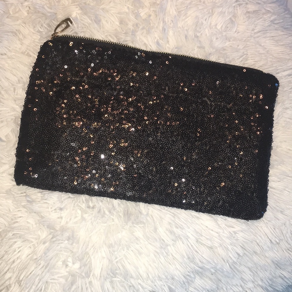 Black Sequined Clutch